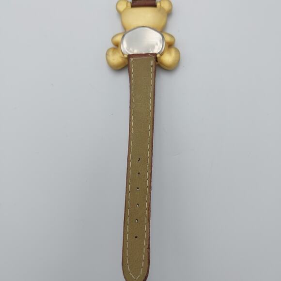Ronica Teddy Bear Gold Tone Watch with Rhinestone Eyes and MOP Dial - Picture 6 of 8